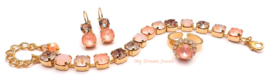 Armband Alison "Blush Peach"met Swarovski Maat M