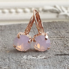 Oorbellen Alison met Swarovski " Rose Water Opal "