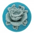 Cabochon Bloem Blauw en Licht Blauw