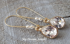 Oorhangers lang met Swarovski Druppel Crystal