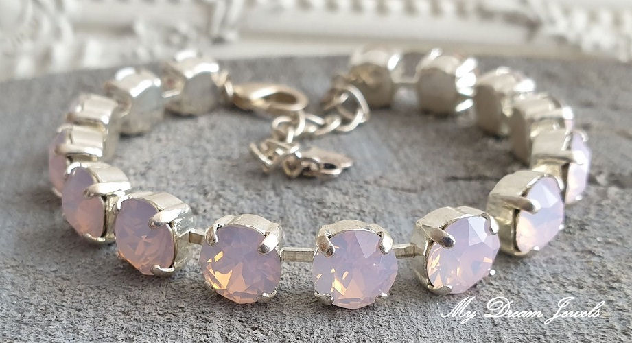 Armband Alison" Rose Water Opal "met Swarovski Crystal