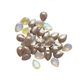 Swarovski 4320 druppel "White Opal Glacier Blue" 8x6mm