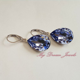 Oorhangers Swarovski Druppel Provence Lavender 18x13mm