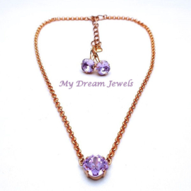 Ketting  Square met Swarovski Crystal Violet