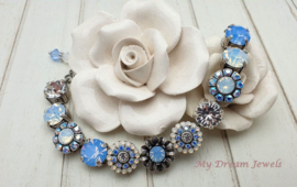 Luxe Armband  "Fairy Lily Blue " met Swarovski Crystal