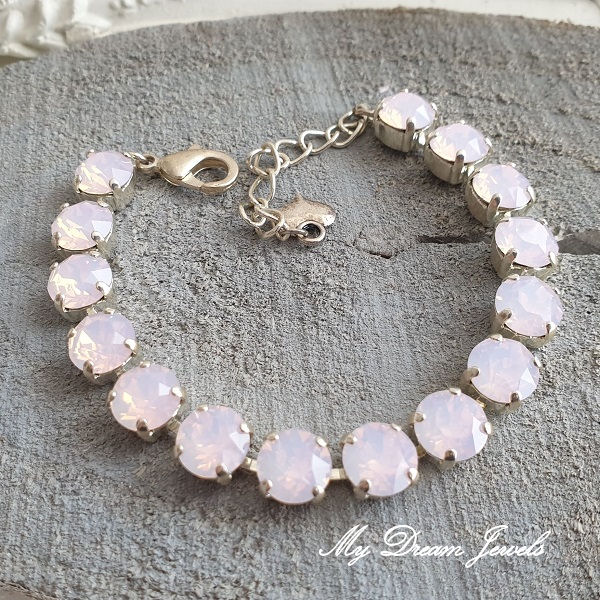 Armband Alison" Rose Water Opal "met Swarovski Crystal
