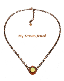 Ketting Square Swarovski Crystal Copper