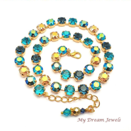 Collier Montana Blue/ Metallic Sunshine/Blue Zircon met Swarovski Crystal