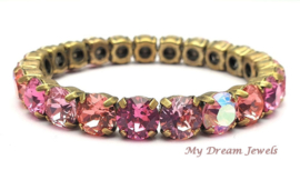 Stretch Armband Summer Rose met Swarovski Crystal