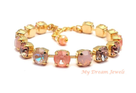 Armband Alison "Blush Peach"met Swarovski Maat M