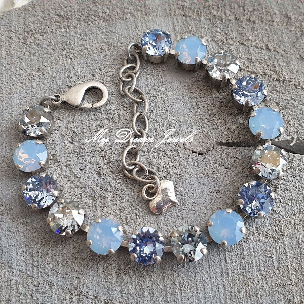 Armband Alison "Air Blue" met Swarovski Crystal