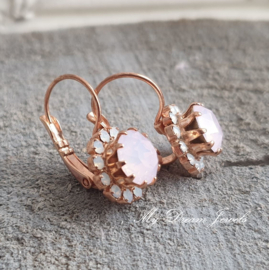 Oorbellen met Swarovski Rose Water Opal & White Opal