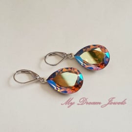 Oorhangers Swarovski Druppel Light Colorado Topaz Shimmer 18x13mm