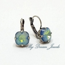 Oorbellen Square Swarovski White Opal Star Shine