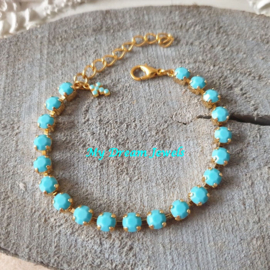 Armband Turquoise met Vintage Swarovski Crystal