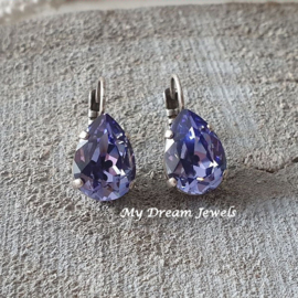 Oorbellen Belle met Swarovski Druppel "Tanzenite"