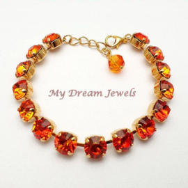 Armband Fire Opal  met Swarovski Crystal