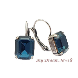 Oorbellen Olivia met Swarovski Montana Blue