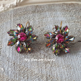Oorbellen Flower Vitrail Medium met Swarovski Crystal
