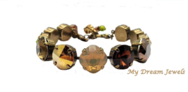Armband Golden Brown Leaves met Swarovski Crystal