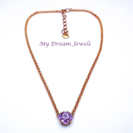 Ketting  Square met Swarovski Crystal Violet