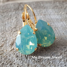Oorbellen Belle met Swarovski Druppel "Pacific Opal"