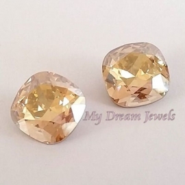 Swarovski 4470 Square Crystal Golden Shadow 12x12mm