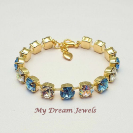 Armbandl Twinkle Aqua met  Swarovski Crystal