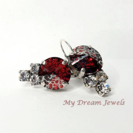 Oorbellen Red Scarlet Patina met Swarovski Crystal