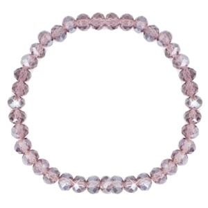 Basis Armbandje met Facetkralen Vintage Pink Pearl Shine