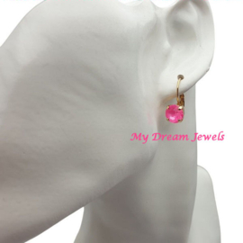 Oorbellen Alison met Swarovski Crystal Electric Pink