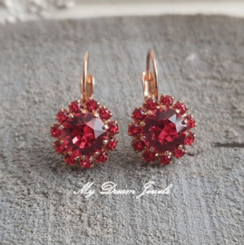 Oorbellen met Swarovski Indian Pink