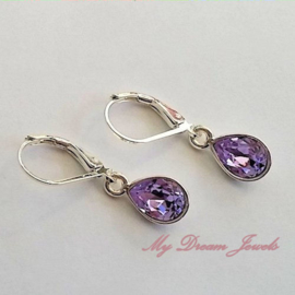 Oorhangers met  Swarovski Mini Druppel in diverse kleuren