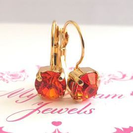 Oorbellen met Swarovski Crystal Fire Opal