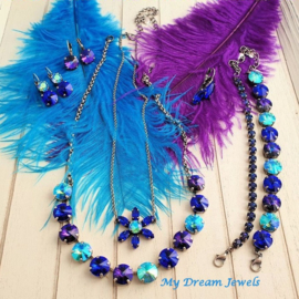 Ketting Swarovski Magic Purple Blue Turquoise