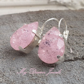 Oorbellen Anne " Crystal Light Pink Crushed "