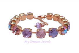 Armband Alison "  Sweet Crushed Pink & Violet " met o.a. Swarovski Crystal