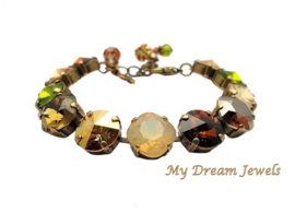 Armband Golden Brown Leaves met Swarovski Crystal