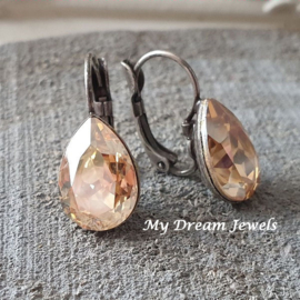 Oorbellen Swarovski Druppel Crystal Golden Shadow