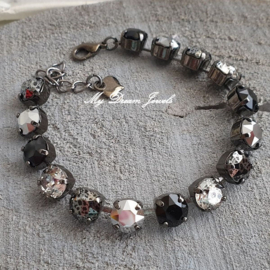 Armband Black Patina Silver Shades met Swarovski Crystal