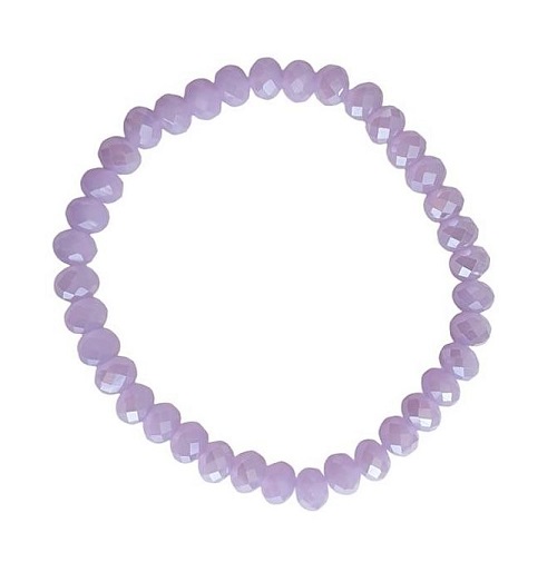 Basis Armbandje met Facetkralen Lila Pearl Shine