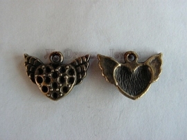 Bedel Bronskleurig Hart met vleugels voor Swarovski puntstenen PP14 (2,0mm)