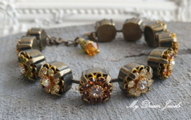 Armband "Autumn Dreams" met Vintage Swarovski Crystal Flower