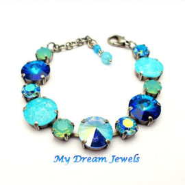 Armband Aqua Blue Sparkles met o.a. Swarovski Crystal