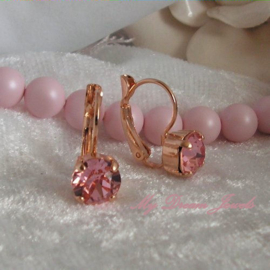 Oorbellen met Swarovski Light Rose