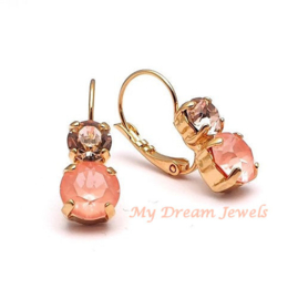 Oorrbellen Lara  met Swarovski "Blush Peach "