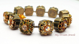 Armband Autumn Dreams met Vintage Swarovski Crystal Flower