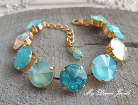 Armband Aqua Moonlight met o.a.Swarovski Crystal