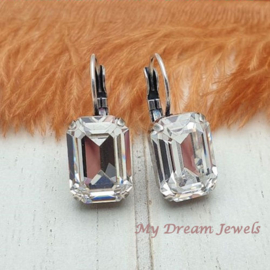 Oorbellen met Vintage Swarovski Octagon Crystal