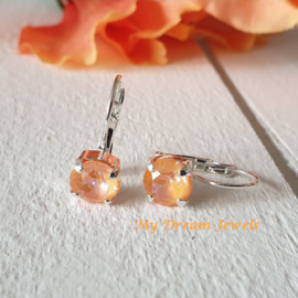 Oorbellen met Swarovski Peach Delite